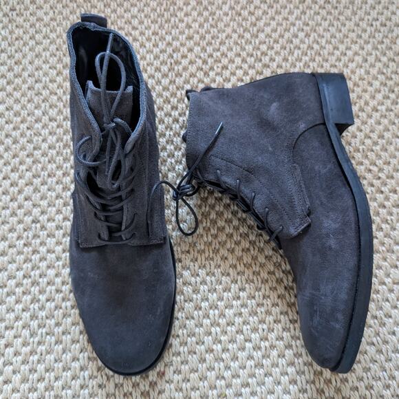 AllSaints Woody Suede Chukka Boots Men’s Sz 10 Gray Lace-Up Round Toe - Picture 1 of 9